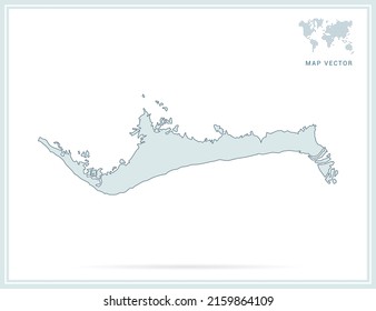 Grand Bahama map green vector on white background.