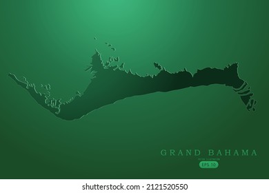 Grand Bahama Map - World Map International vector template with High detailed and Green gradient color isolated on green background for design, infographic - Vector illustration eps 10