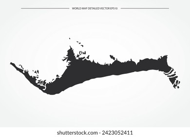 Grand Bahama Map - World Map International vector template with High detailed with black and white outline color isolated on white background - Vector illustration eps 10