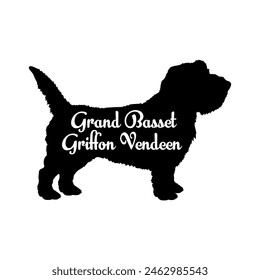 Grand Basset Griffon Vendeen Dog silhouette dog breeds logo dog monogram vector