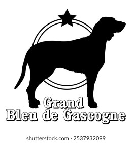 Grand Bleu de Gascogne dog silhouette,  dog, dog breeds, logo, vector, silhouette, logo design, animal, illustration, icon, sign, design, black,  symbol, pet