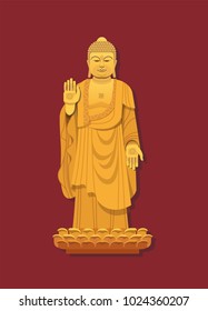 Grand Buddha at Ling Shan. Vector illustration