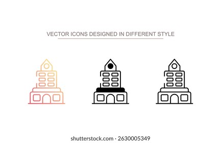 Grand Building icon design with white background stock illustration
