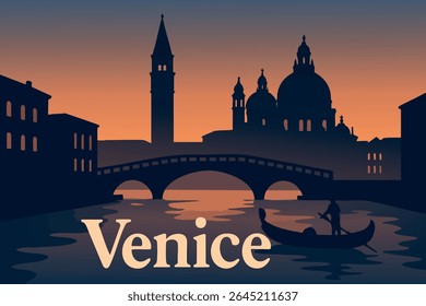 Venice’s Grand Canal at dusk reflects the city’s enchanting beauty with soft lighting, gondolas gliding across the water, and historic Venetian buildings lining the waterway