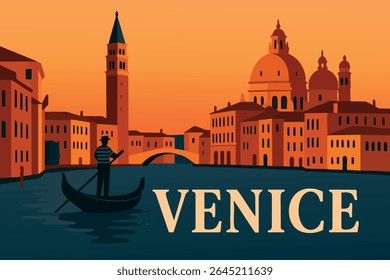 Venice’s Grand Canal at dusk reflects the city’s enchanting beauty with soft lighting, gondolas gliding across the water, and historic Venetian buildings lining the waterway