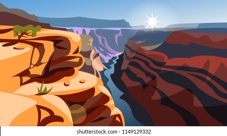 Grand Canyon in Arizona. USA. realistic vector lanscape