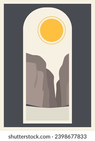 Grand Canyon Arizona view vector illustration. Suitable for print art, poster.