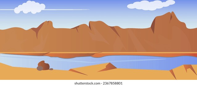Grand Canyon desert landscape, vector illustration.	
