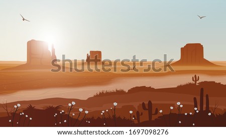 Grand Canyon desert landscape vector illustration.