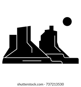 grand canyon  icon, vector illustration, sign on isolated background
