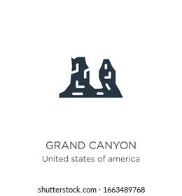 Grand canyon icon vector. Trendy flat grand canyon icon from united states collection isolated on white background. Vector illustration can be used for web and mobile graphic design, logo, eps10