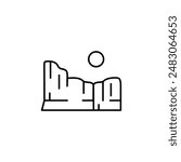 grand canyon line art illustration logo design.landmark Amerika populer. ilustrasi icon desain sederhana, cocok untuk digunakan dalam desain web dan aplikasi seluler, ilustrasi logo. Simbol, grafik ve