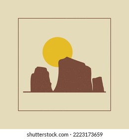 Grand Canyon National Park in Arizona square illustration.