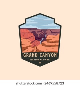 Parque nacional del Gran Cañón Vintage logo símbolo de Vector ilustración diseño