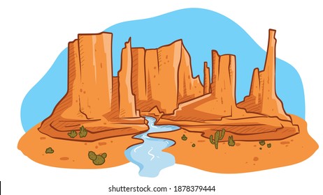 
GRAND CANYON VECTOR DOODLE ILLUSTRATION ART 