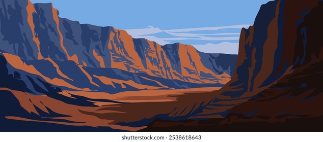 Ilustração de paisagem de vetor de cânion grande