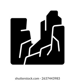 Grand Canyon Vector for Scenic Travel and National Park Exploration. Landmark rock formation icon, American nature destination concept
