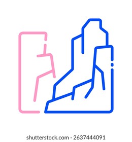 Grand Canyon Vector for Scenic Travel and National Park Exploration. Landmark rock formation icon, American nature destination concept