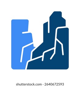Grand Canyon Vector for Scenic Travel and National Park Exploration. Landmark rock formation icon, American nature destination concept