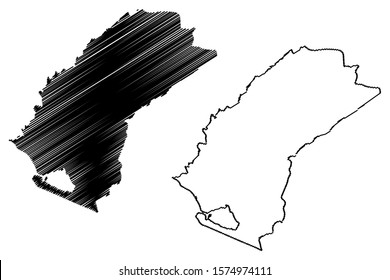 Grand Cape Mount County (Counties of Liberia, Republic of Liberia) map vector illustration, scribble sketch Grand Cape Mount map
