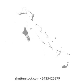 Mapa de Grand Cay, división administrativa de Bahamas. Ilustración vectorial.