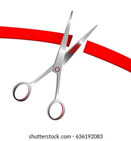 Grand ceremony opening, scissors cutting red tape
