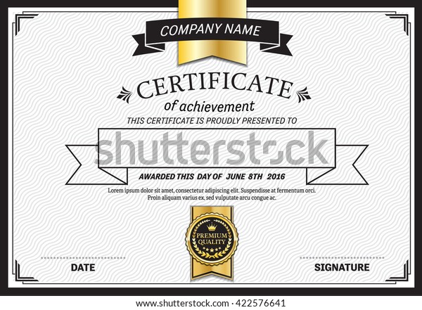 Grand Certificate Template Vector Illustration Design Stock Vector ...