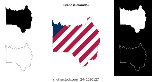 Grand county (Colorado) outline map set