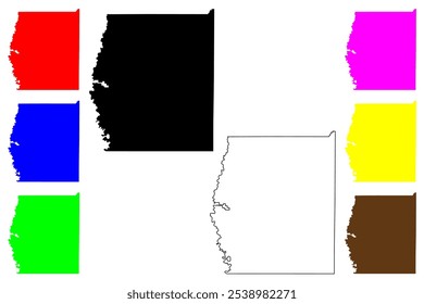 Grand County, State of Utah (Condado dos EUA, Estados Unidos da América, EUA, EUA) mapa ilustração vetorial, esboço de rabisco Grande mapa