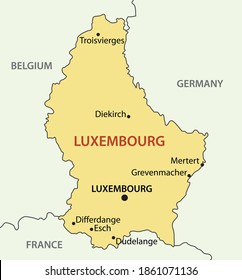 Grand Duchy of Luxembourg - vector map