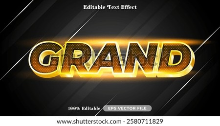 Grand editable text effect vibrant modern color shiny. Text style effect. Editable fonts vector files