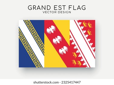 Grand Est flag. Detailed flag on white background. Vector illustration