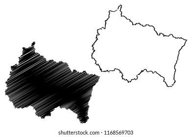 Grand Est (France, administrative region) map vector illustration, scribble sketch Alsace-Champagne-Ardenne-Lorraine (ACAL or  ALCA) map