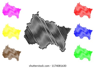 Grand Est (France, administrative region) map vector illustration, scribble sketch Alsace-Champagne-Ardenne-Lorraine (ACAL or  ALCA) map