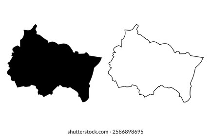 Grand Est map illustration isolated on white background. map in black and outlines	