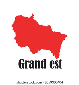 Grand Est Map On White Background