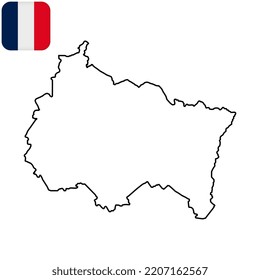 Grand Est Map. Region of France. Vector illustration.