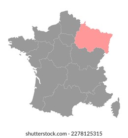 Grand Est Map. Region of France. Vector illustration.