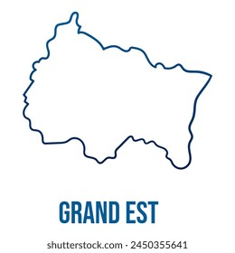 Grand Est region simplified blue gradient map