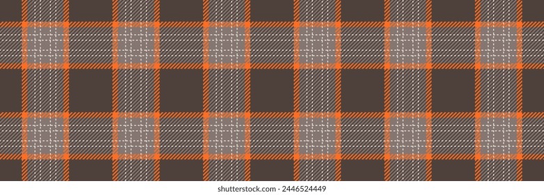 Grand fabric background pattern, choose tartan plaid textile. Path check seamless vector texture in pastel and orange color.