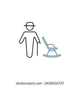 grand father concept line icon. Simple element illustration. grand father concept outline symbol design.