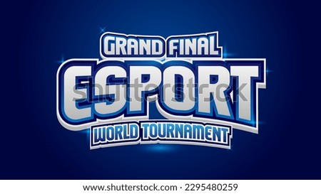 Grand Final Esport 3D Typography Style with Blue and White Combination Color