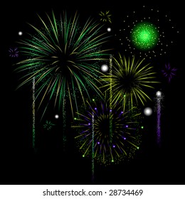 Grand finale for a fireworks display in vector