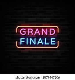 Grand Finale Neon Signs Vector.