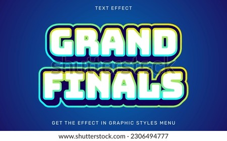Grand finals editable text effect in 3d style. Suitable for brand or business logo