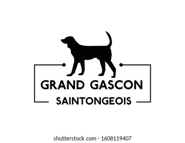 Grand Gascon Saintongeois dog logo vector icon