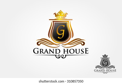 Grand House royal professional crest logo or classic logo template suitable for any kind of business. 