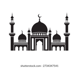 Ilustração vetorial da arquitetura da grande mesquita islâmica