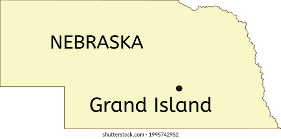 Grand Island City Location On Nebraska State Map