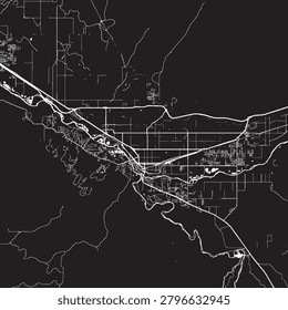 Grand Junction Colorado Vector Map, Detailed City Street Map Black and White Minimalist Line Art